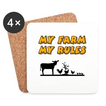 Ferme - Dessous de verre (lot de 4) - blanc - Devant