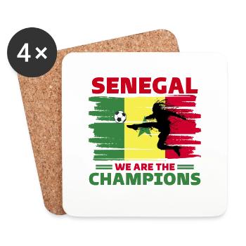 Senegal Football 2022 supporter Senegalese Foot - Coasters (set of 4) - white - Front