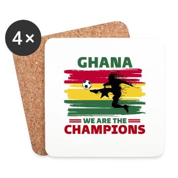 Ghana Football 2022 supporter of Ghana football - Coasters (set of 4) - white - Front