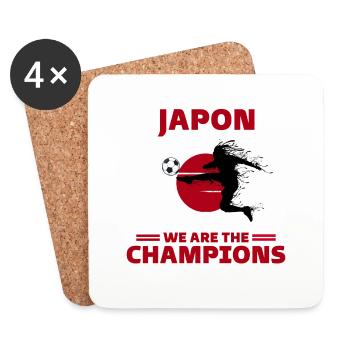 Japan Football 2022 supporter of Japan football - Coasters (set of 4) - white - Front