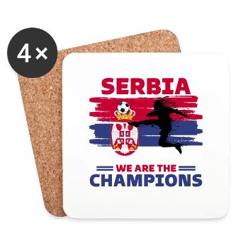 Serbia Football 2022 supporter Serbia Football - Coasters (set of 4) - white - Front