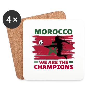 Morocco Football 2022 supporter of Morocco footbal - Coasters (set of 4) - white - Front