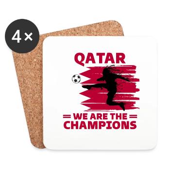 Qatar Football 2022 Qatari Football Supporter - Coasters (set of 4) - white - Front