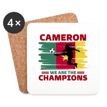 Cameroon Football 2022 supporter of Cameroon foot - Coasters (set of 4) - white - Front
