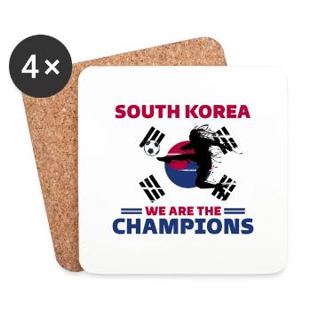 South Korea Football 2022 Korea football fan - Coasters (set of 4) - white - Front
