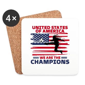 United States of America Football 2022 supporter - Coasters (set of 4) - white - Front