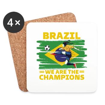 brazil football 2022 brazil football fan - Coasters (set of 4) - white - Front