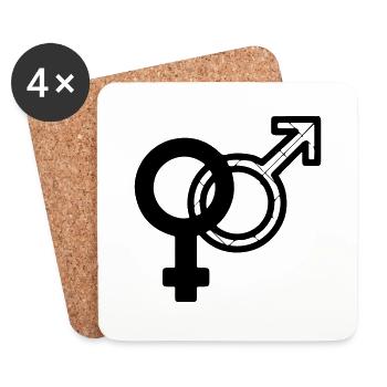 mâleandfemale - Dessous de verre (lot de 4) - blanc - Devant