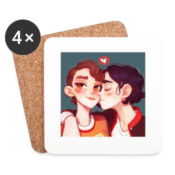 LGBT Queer kiss 🌈🌈 - Coasters (set of 4) - white - Front