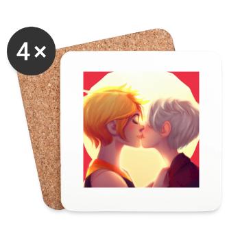 LGBT Queer kiss 🌈🌈 - Coasters (set of 4) - white - Front