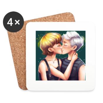 LGBT Queer kiss 🌈🌈 - Coasters (set of 4) - white - Front