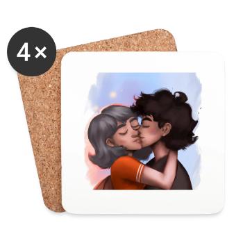 LGBT Queer kiss 🌈🌈 - Coasters (set of 4) - white - Front