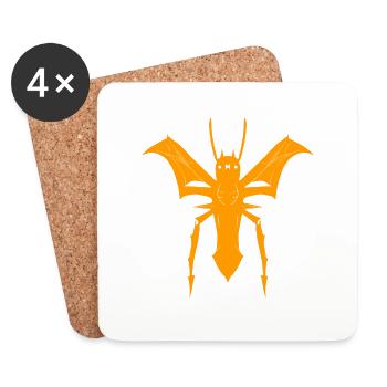 Fliegende Spinne - Untersetzer (4er-Set) - Weiß - Vorne