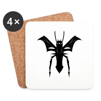 Fliegende Spinne - Untersetzer (4er-Set) - Weiß - Vorne