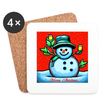 Merry Christmas Feliz Navidad - Coasters (set of 4) - white - Front