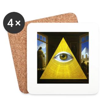 All Seeing Eye - Coasters (set of 4) - white - Front