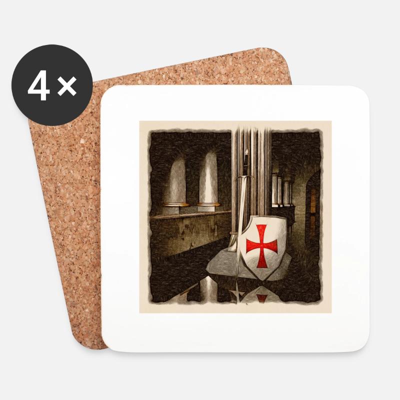 Knights Templar - Coasters (set of 4) - white