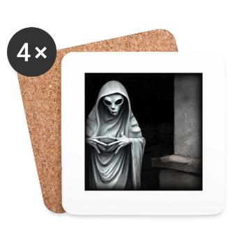 Spooky Alien - Coasters (set of 4) - white - Front