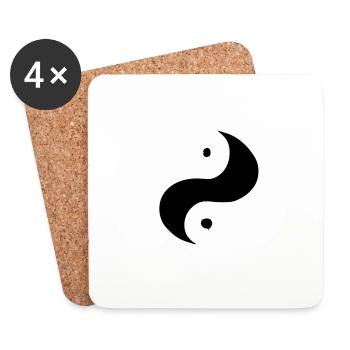 Yin Yang Signe Symbole Paix Bonheur Vecteur 5 - Dessous de verre (lot de 4) - blanc - Devant
