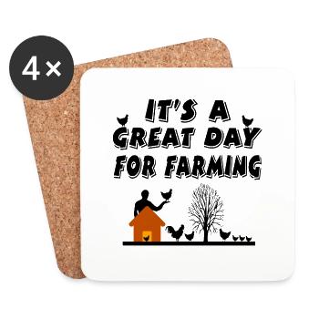 Ferme - Dessous de verre (lot de 4) - blanc - Devant