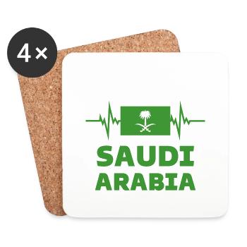 Saudi Arabia Football 2022 heartbeat - Coasters (set of 4) - white - Front