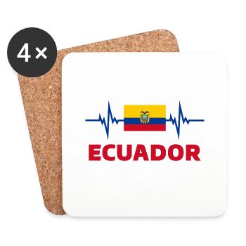 Ecuador Fußball 2022 Herzschlag Ecuador - Untersetzer (4er-Set) - Weiß - Vorne
