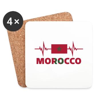 Morocco Football 2022 heartbeat - Coasters (set of 4) - white - Front