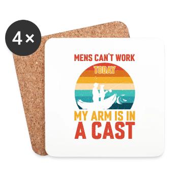 Pêche Drôles Cadeau pêcheur Pêche humour cadeau - Dessous de verre (lot de 4) - blanc - Devant