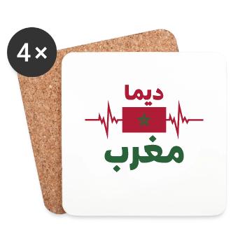 Dima Maroc Football 2022 - Dessous de verre (lot de 4) - blanc - Devant