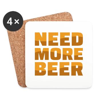 Need More Beer - Coasters (set of 4) - white - Front