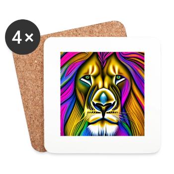 Lion - Coasters (set of 4) - white - Front