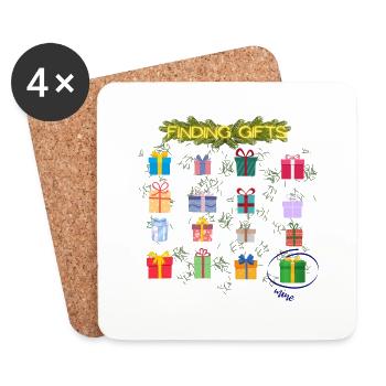 Trouver des cadeaux - Dessous de verre (lot de 4) - blanc - Devant
