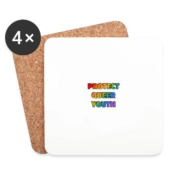 Protect Queer Youth - Coasters (set of 4) - white - Front