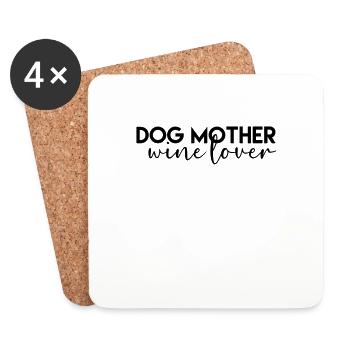 Dog mother, wine lover - Coasters (set of 4) - white - Front