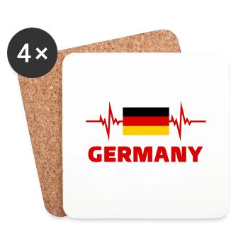 Germany Football 2022 deutshland Heartbeat Germany - Coasters (set of 4) - white - Front