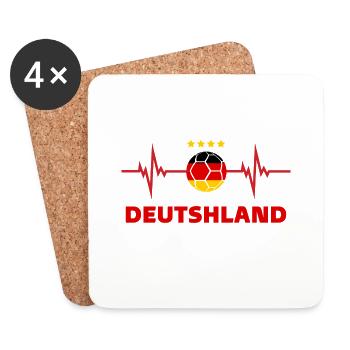 Germany Football 2022 deutshland Heartbeat Germany - Coasters (set of 4) - white - Front