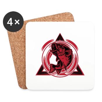 Fishing Fishing Sport Fish Fishing Shirt - Coasters (set of 4) - white - Front