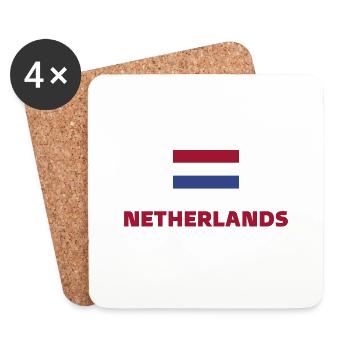 Pays-Bas de football 2022 Holland Heartbeat - Dessous de verre (lot de 4) - blanc - Devant