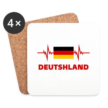 Germany Football 2022 deutshland Heartbeat Germany - Coasters (set of 4) - white - Front
