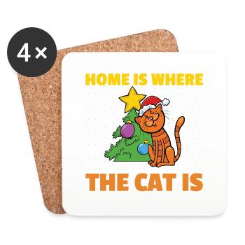 Home is where the Cat is - Coasters (set of 4) - white - Front