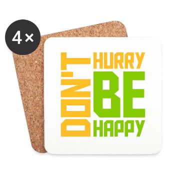 Ne vous dépêchez pas d’être heureux - Dessous de verre (lot de 4) - blanc - Devant