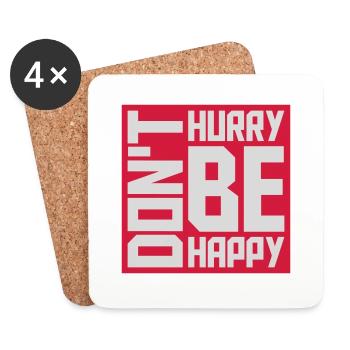 dont hurry be happy - Untersetzer (4er-Set) - Weiß - Vorne