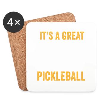 It's a Great Day For Pickleball - Coasters (set of 4) - white - Front