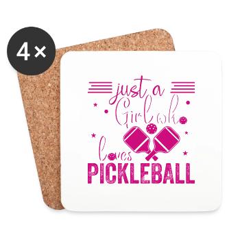 Nur ein Mädchen, das Pickleball liebt - Untersetzer (4er-Set) - Weiß - Vorne