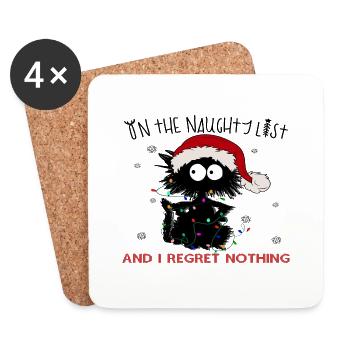 On The Naughty List And I Regret Nothing - Coasters (set of 4) - white - Front
