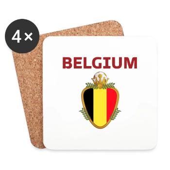 Belgium Football 2022 supporter of Belgium football - Coasters (set of 4) - white - Front