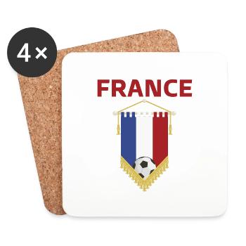 France Football 2022 supporter de France foot - Dessous de verre (lot de 4) - blanc - Devant