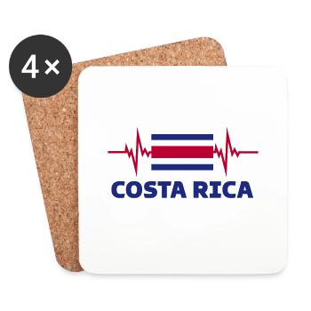 Costa Rica Football 2022 heartbeat - Coasters (set of 4) - white - Front