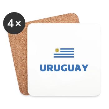 Uruguay Football 2022 heartbeat Uruguay - Coasters (set of 4) - white - Front