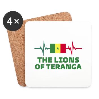 lion de teranga Football 2022 Sénégal - Dessous de verre (lot de 4) - blanc - Devant